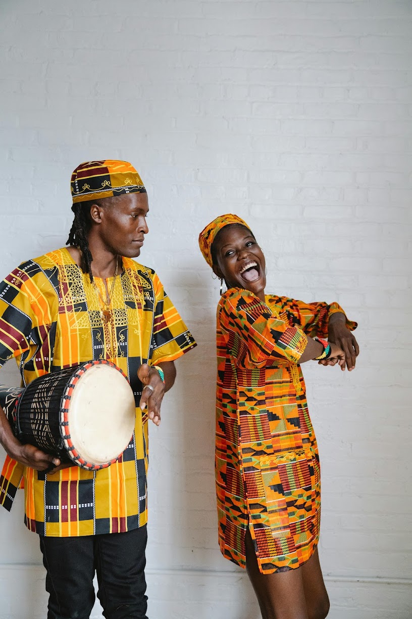 Drummers in traditional attire